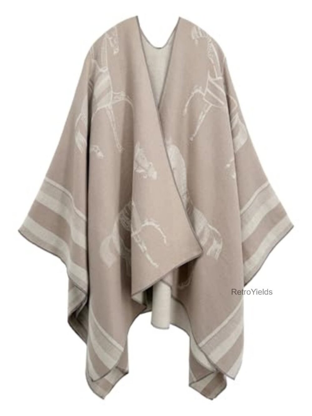 Reversible Open Front Poncho Cape Shawl Wrap Soft Women's Cardigan